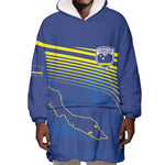 Afro-Curacao Football Custom Wearable Blanket Hoodie Korsou Blue Wave - Making History - African Pride