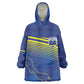 Afro-Curacao Football Custom Wearable Blanket Hoodie Korsou Blue Wave - Making History - African Pride
