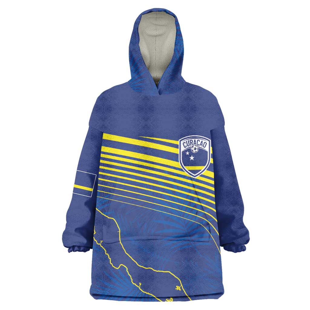 Afro-Curacao Football Custom Wearable Blanket Hoodie Korsou Blue Wave - Making History - African Pride