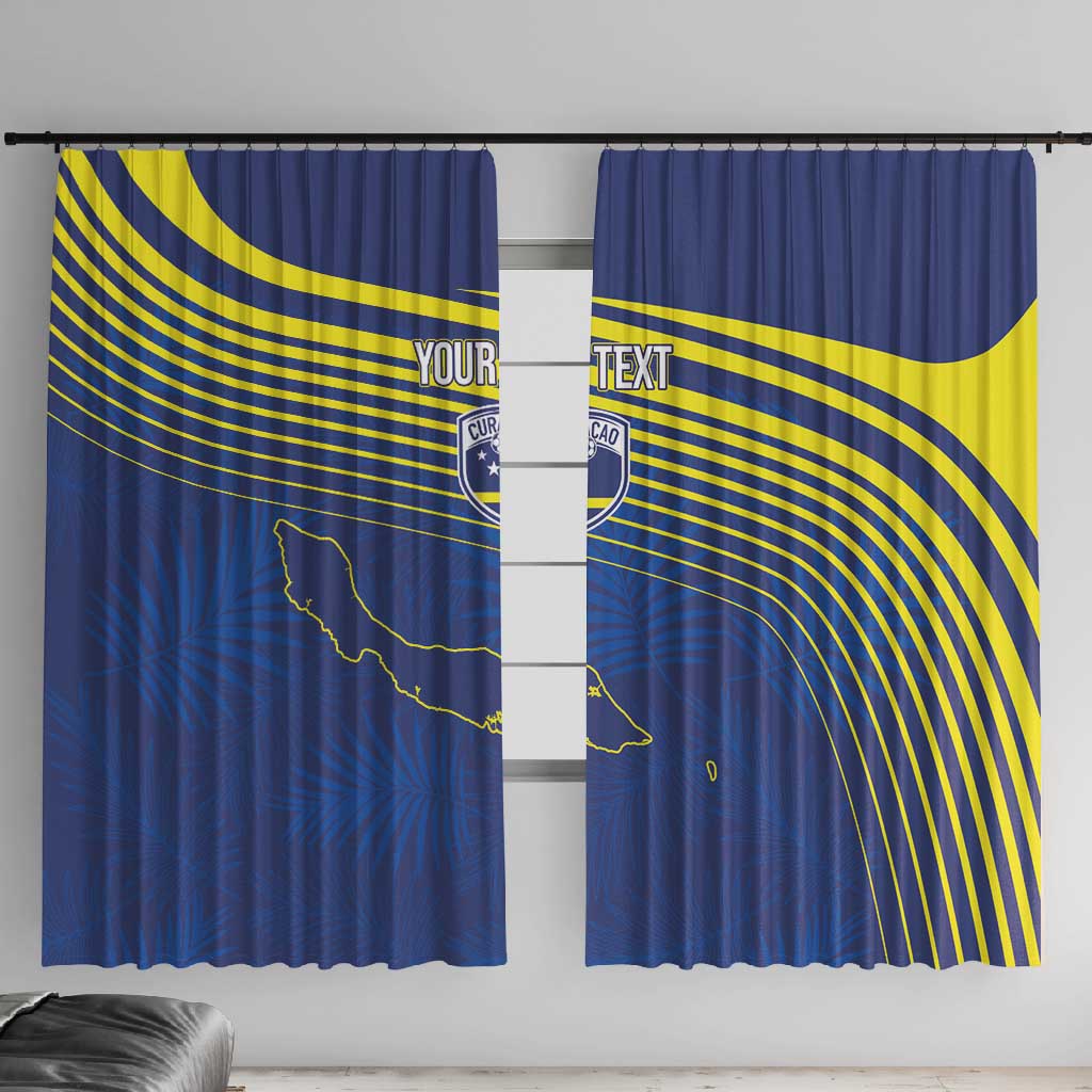 Afro-Curacao Football Custom Window Curtain Korsou Blue Wave - Making History - African Pride