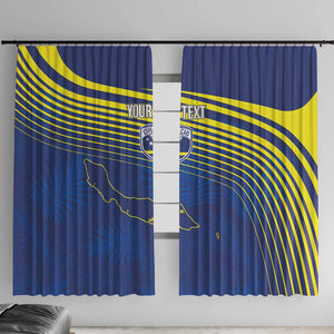 Afro-Curacao Football Custom Window Curtain Korsou Blue Wave - Making History - African Pride