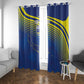 Afro-Curacao Football Custom Window Curtain Korsou Blue Wave - Making History - African Pride
