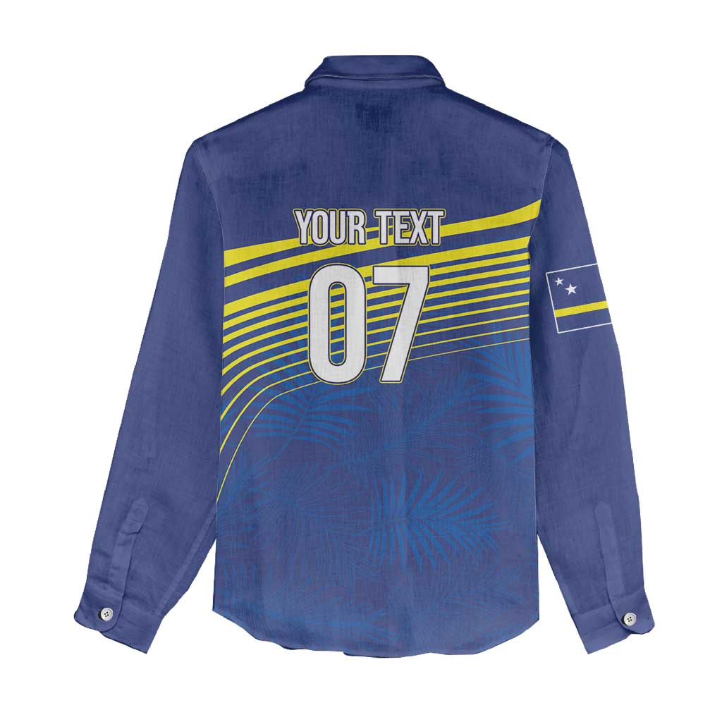 Afro-Curacao Football Custom Women Casual Shirt Korsou Blue Wave - Making History - African Pride