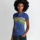 Afro-Curacao Football Custom Women Polo Shirt Korsou Blue Wave - Making History - African Pride