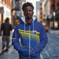 Afro-Curacao Football Custom Zip Hoodie Korsou Blue Wave - Making History - African Pride