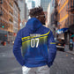 Afro-Curacao Football Custom Zip Hoodie Korsou Blue Wave - Making History - African Pride