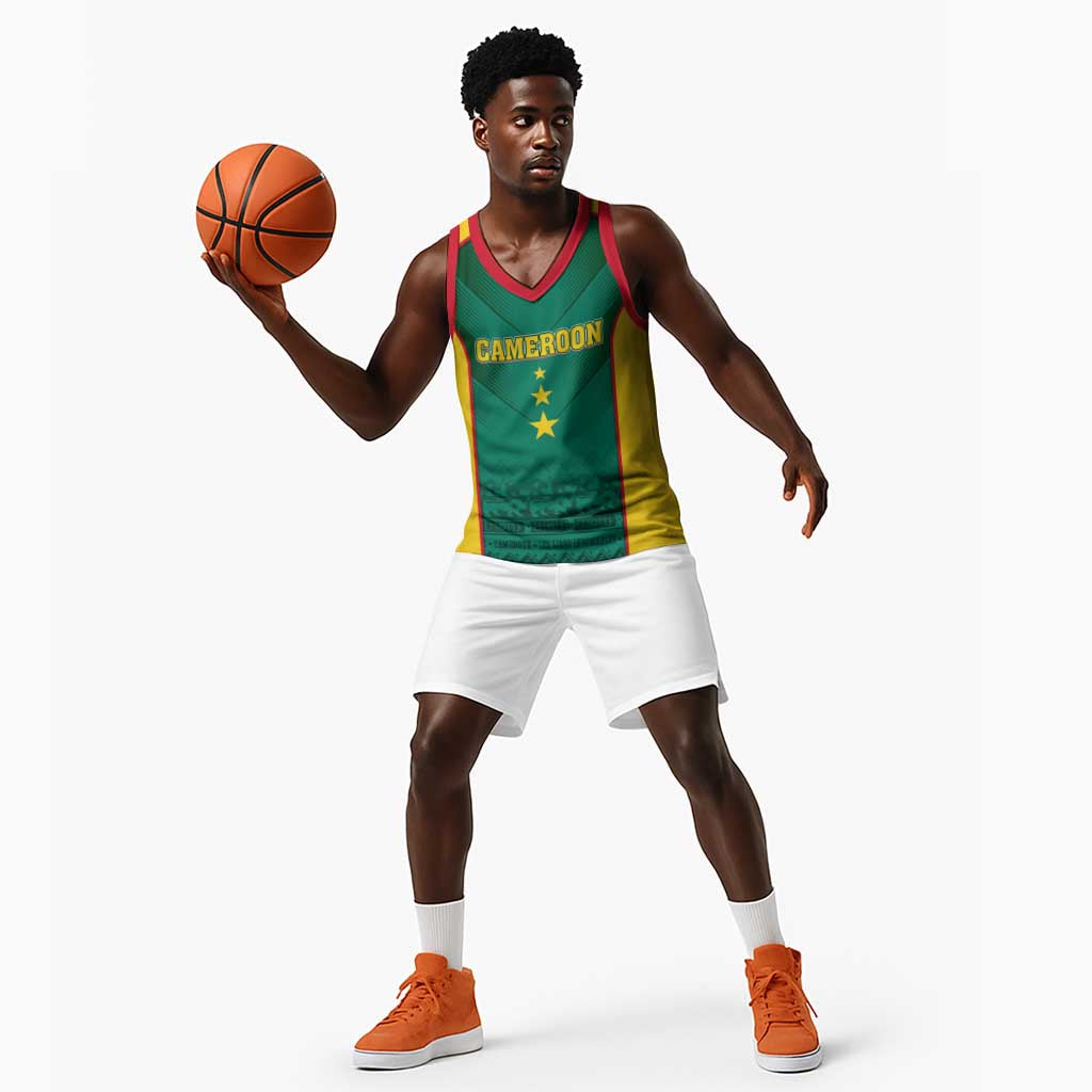 Custom Cameroon Football Basketball Jersey Nations Cup 2024 Les Lions Indomptables - African Pride