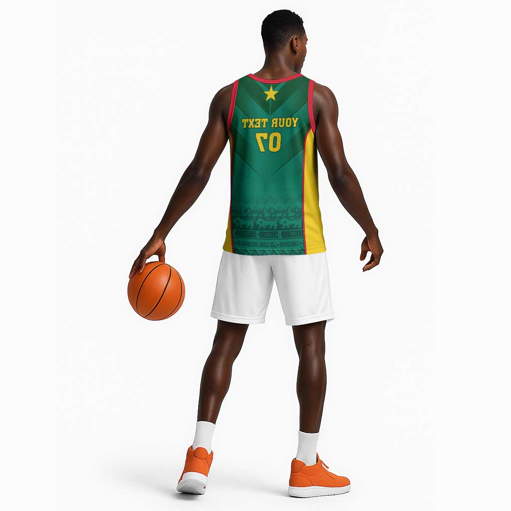 Custom Cameroon Football Basketball Jersey Nations Cup 2024 Les Lions Indomptables - African Pride