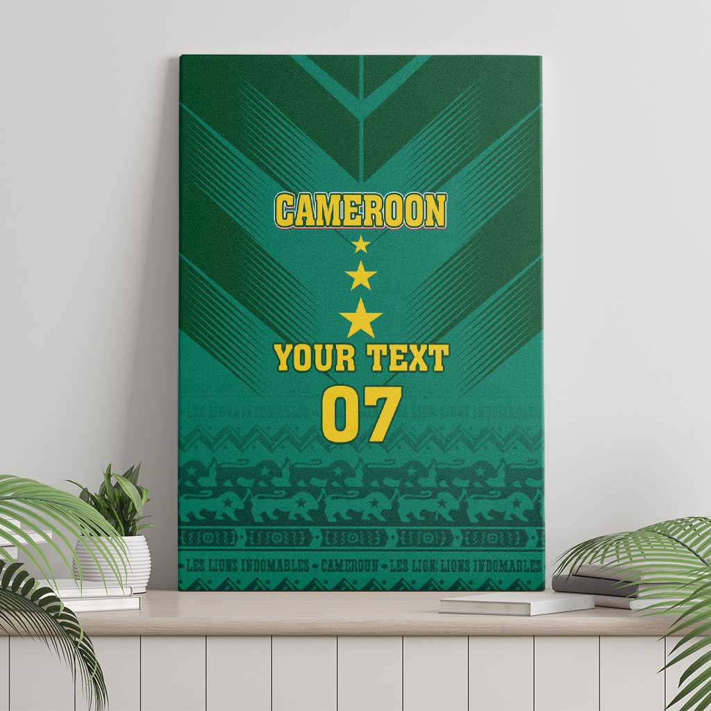 Custom Cameroon Football Canvas Wall Art Nations Cup 2024 Les Lions Indomptables