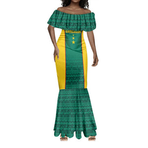 Custom Cameroon Football Mermaid Dress Nations Cup 2024 Les Lions Indomptables
