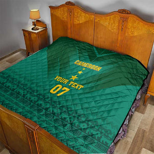 Custom Cameroon Football Quilt Nations Cup 2024 Les Lions Indomptables