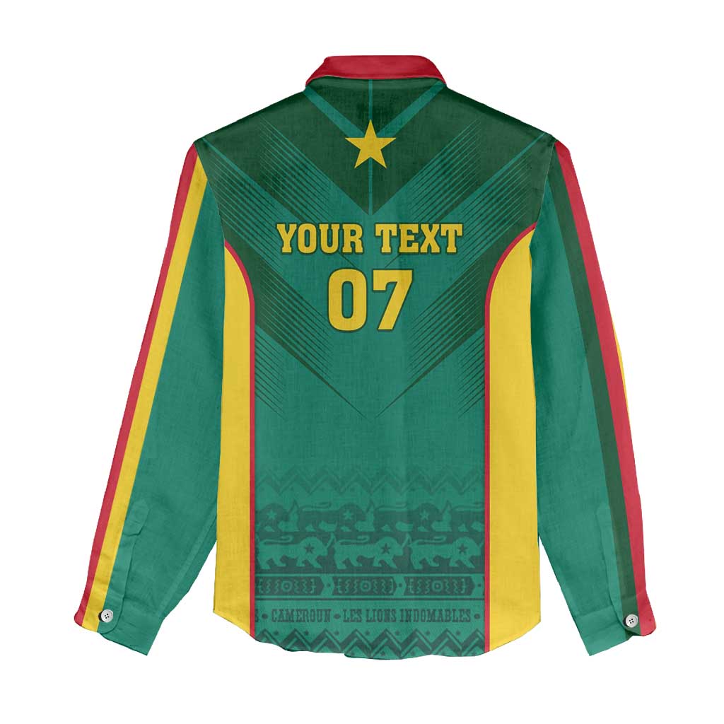 Custom Cameroon Football Women Casual Shirt Nations Cup 2024 Les Lions Indomptables LT7