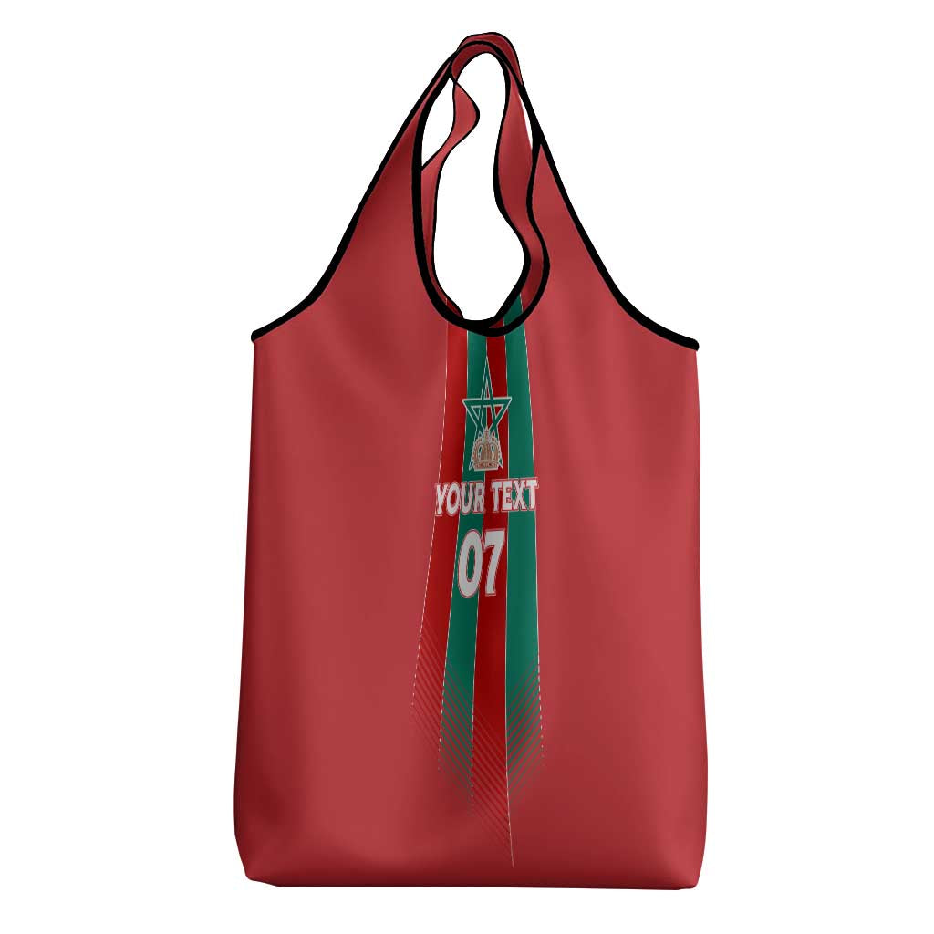 Custom Morocco Football Grocery Bag Nations Cup 2024 Atlas Lions