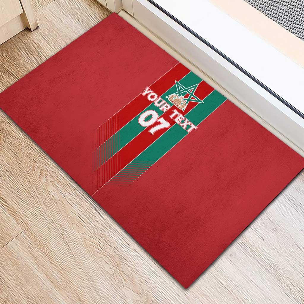 Custom Morocco Football Rubber Doormat Nations Cup 2024 Atlas Lions