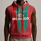 Custom Morocco Football Sleeveless Zip Hoodie Nations Cup 2024 Atlas Lions - African Pride