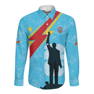 DR Congo WC2026 Custom Long Sleeve Button Shirt Lumumba Eva Inspired