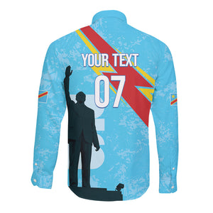 DR Congo WC2026 Custom Long Sleeve Button Shirt Lumumba Eva Inspired