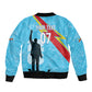 DR Congo WC2026 Custom Sleeve Zip Bomber Jacket Lumumba Eva Inspired