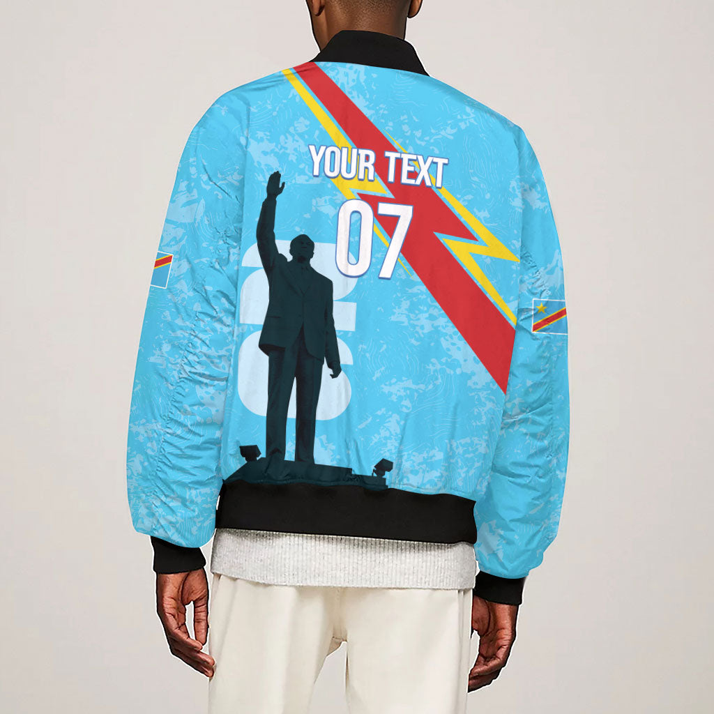 DR Congo WC2026 Custom Sleeve Zip Bomber Jacket Lumumba Eva Inspired