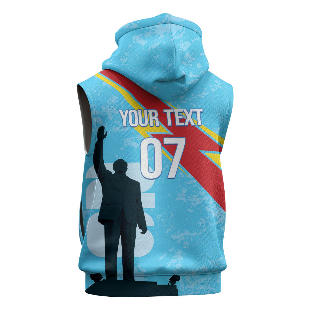 DR Congo WC2026 Custom Sleeveless Zip Hoodie Lumumba Eva Inspired