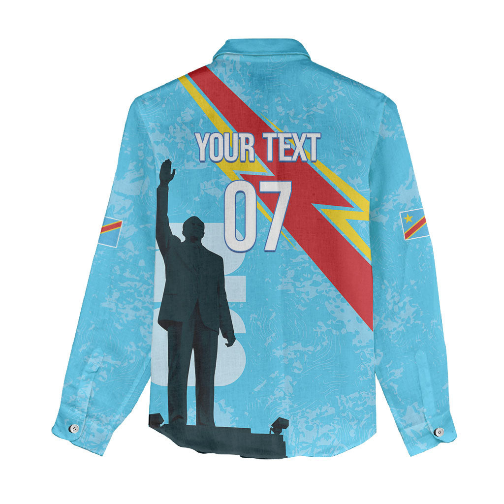 DR Congo WC2026 Custom Women Casual Shirt Lumumba Eva Inspired