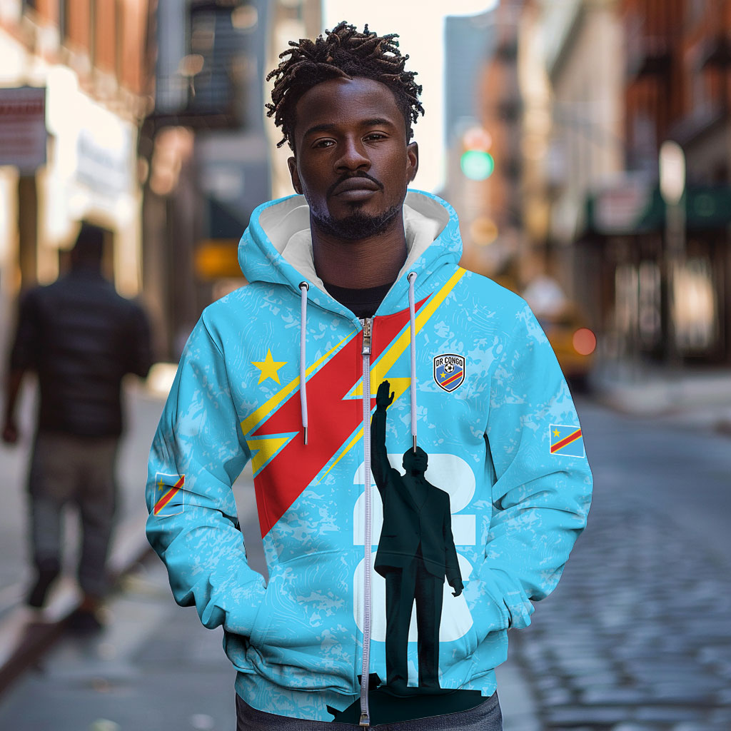 DR Congo WC2026 Custom Zip Hoodie Lumumba Eva Inspired
