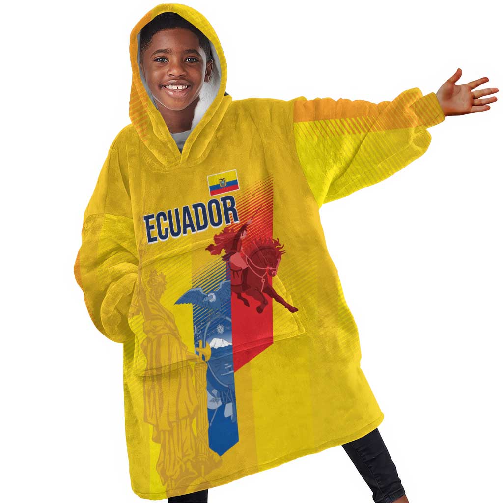 Ecuador Football Custom WC2026 Kid Wearable Blanket Hoodie Historical Symbols - African Pride