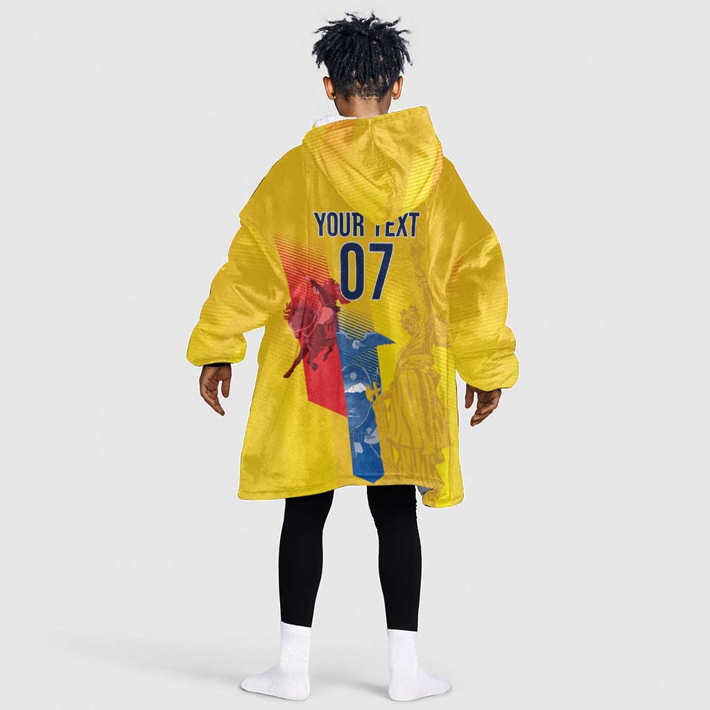 Ecuador Football Custom WC2026 Kid Wearable Blanket Hoodie Historical Symbols - African Pride