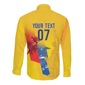 Ecuador Football Custom WC2026 Long Sleeve Button Shirt Historical Symbols - African Pride