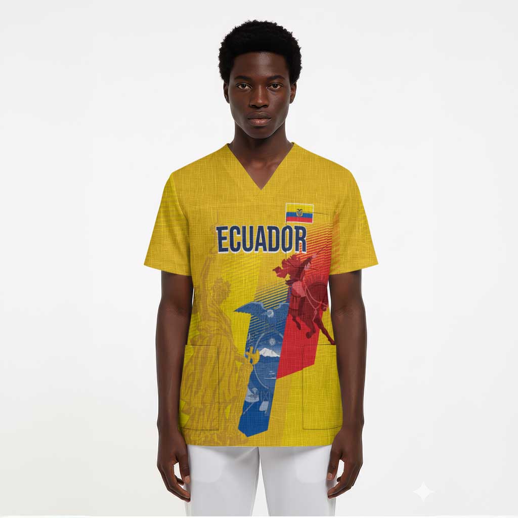Ecuador Football Custom WC2026 Scrub Top Historical Symbols - African Pride