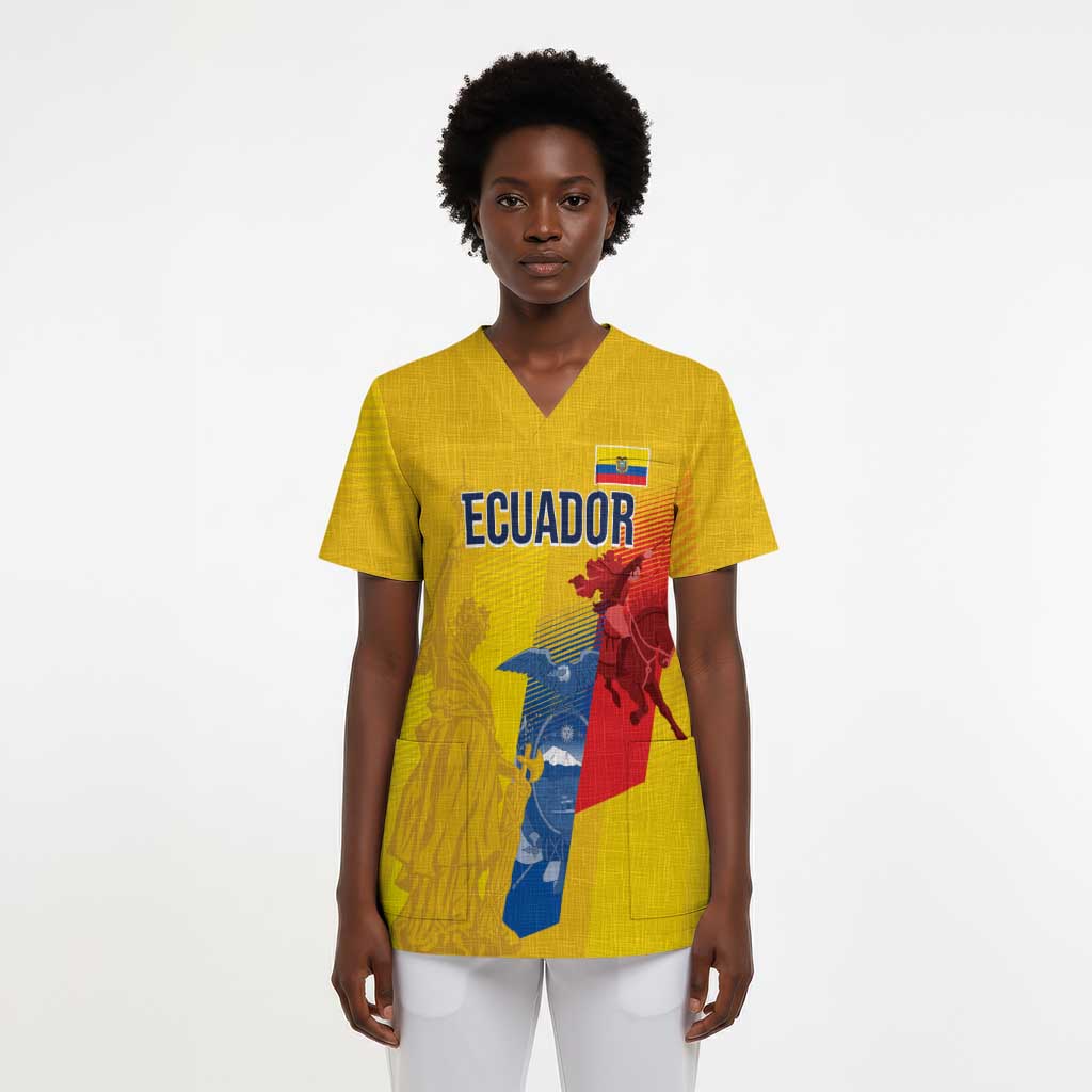 Ecuador Football Custom WC2026 Scrub Top Historical Symbols - African Pride