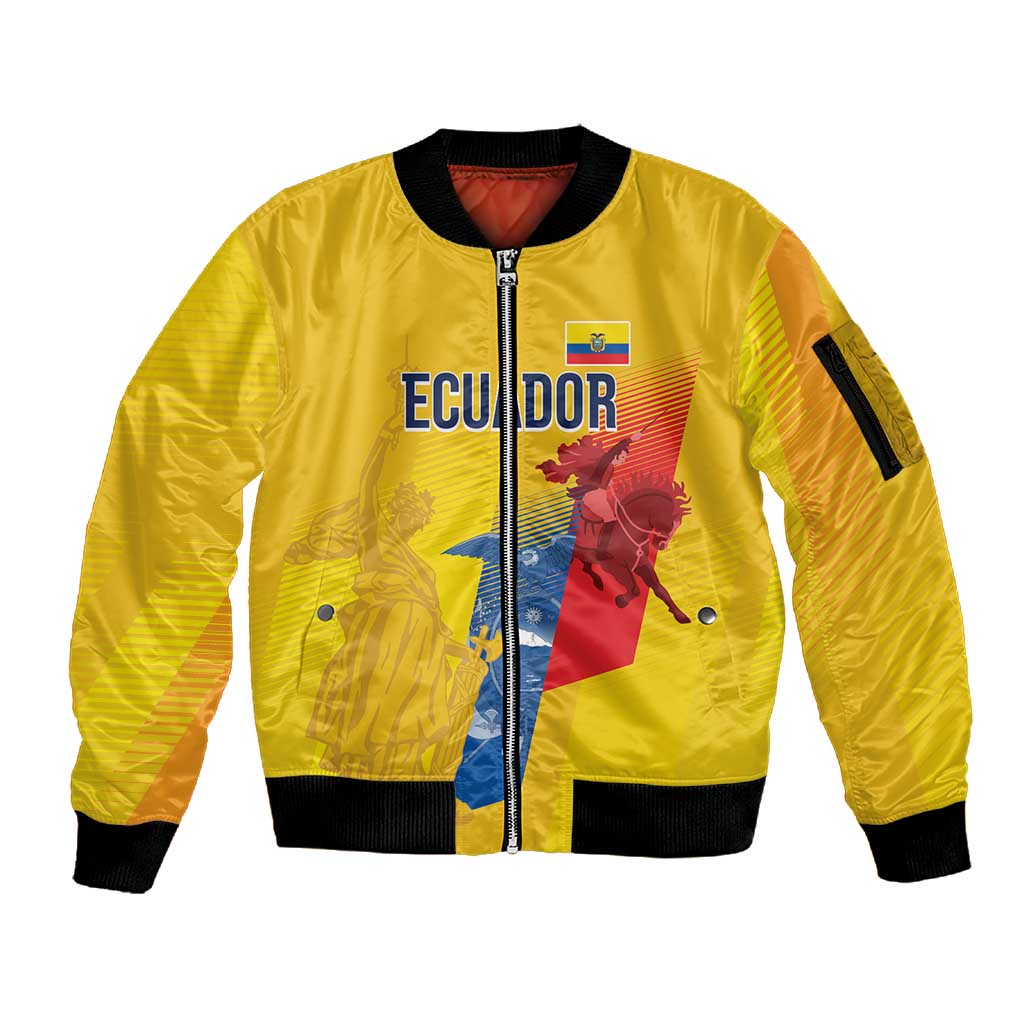 Ecuador Football Custom WC2026 Sleeve Zip Bomber Jacket Historical Symbols - African Pride
