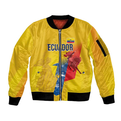 Ecuador Football Custom WC2026 Sleeve Zip Bomber Jacket Historical Symbols - African Pride