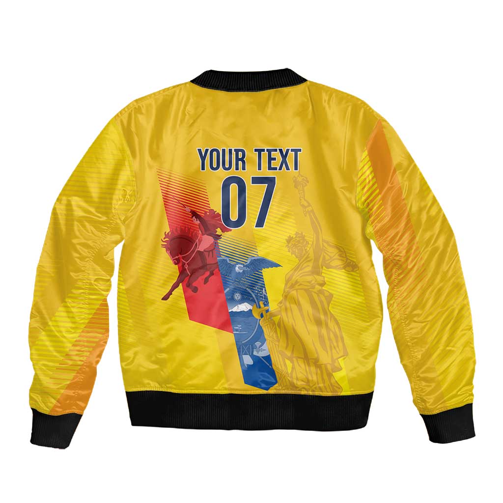 Ecuador Football Custom WC2026 Sleeve Zip Bomber Jacket Historical Symbols - African Pride