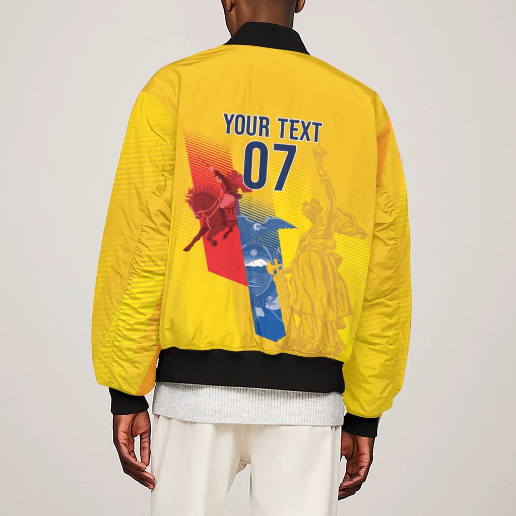 Ecuador Football Custom WC2026 Sleeve Zip Bomber Jacket Historical Symbols - African Pride