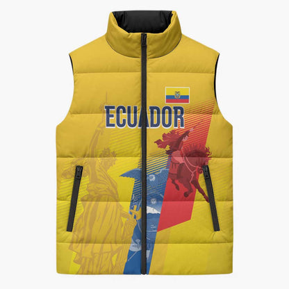 Ecuador Football Custom WC2026 Sleeveless Puffer Jacket Historical Symbols - African Pride