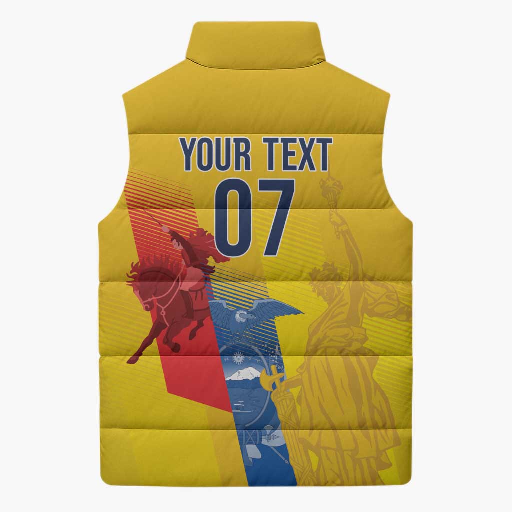 Ecuador Football Custom WC2026 Sleeveless Puffer Jacket Historical Symbols - African Pride