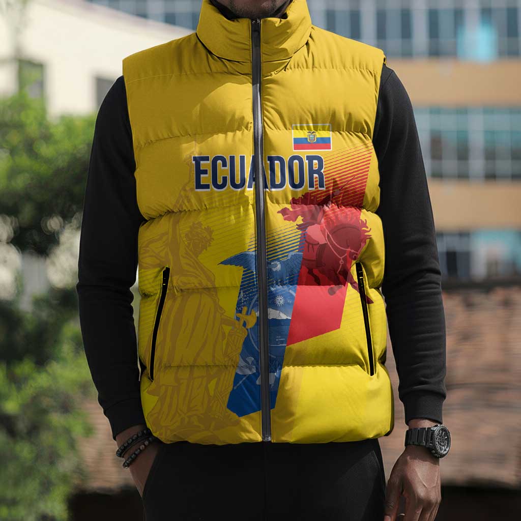 Ecuador Football Custom WC2026 Sleeveless Puffer Jacket Historical Symbols - African Pride