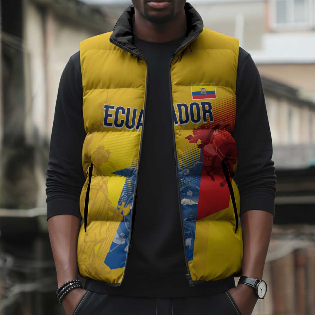 Ecuador Football Custom WC2026 Sleeveless Puffer Jacket Historical Symbols - African Pride