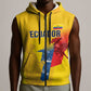 Ecuador Football Custom WC2026 Sleeveless Zip Hoodie Historical Symbols - African Pride