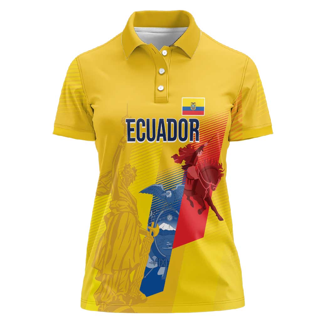 Ecuador Football Custom WC2026 Women Polo Shirt Historical Symbols - African Pride