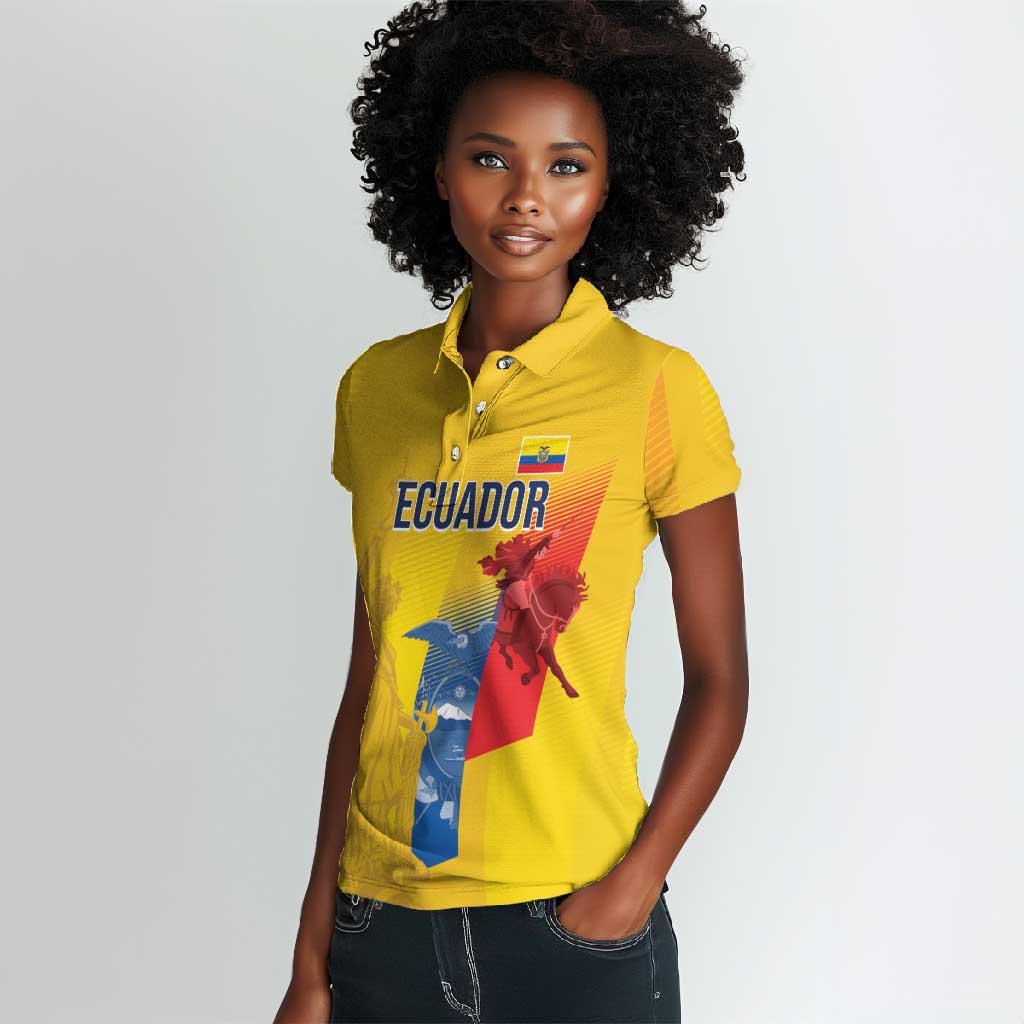Ecuador Football Custom WC2026 Women Polo Shirt Historical Symbols - African Pride