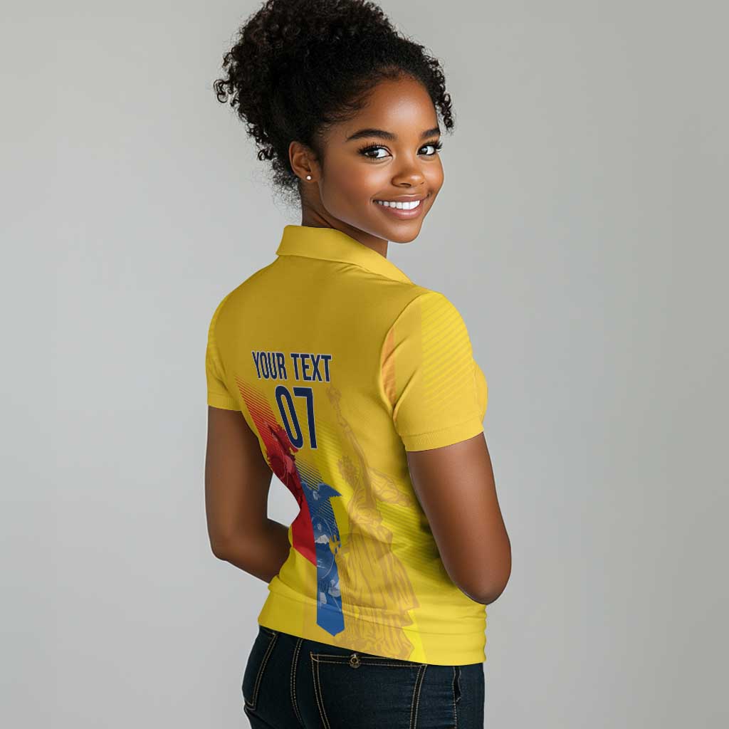 Ecuador Football Custom WC2026 Women Polo Shirt Historical Symbols - African Pride