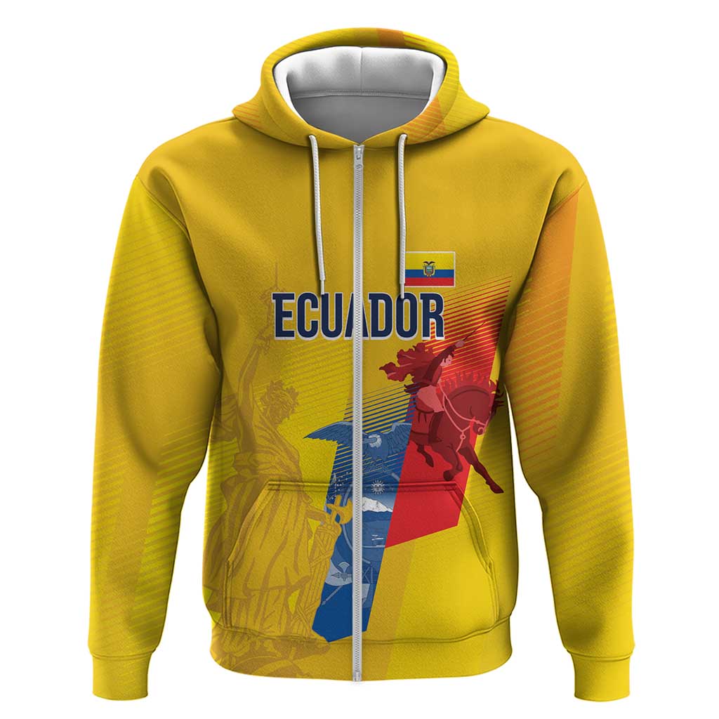 Ecuador Football Custom WC2026 Zip Hoodie Historical Symbols - African Pride