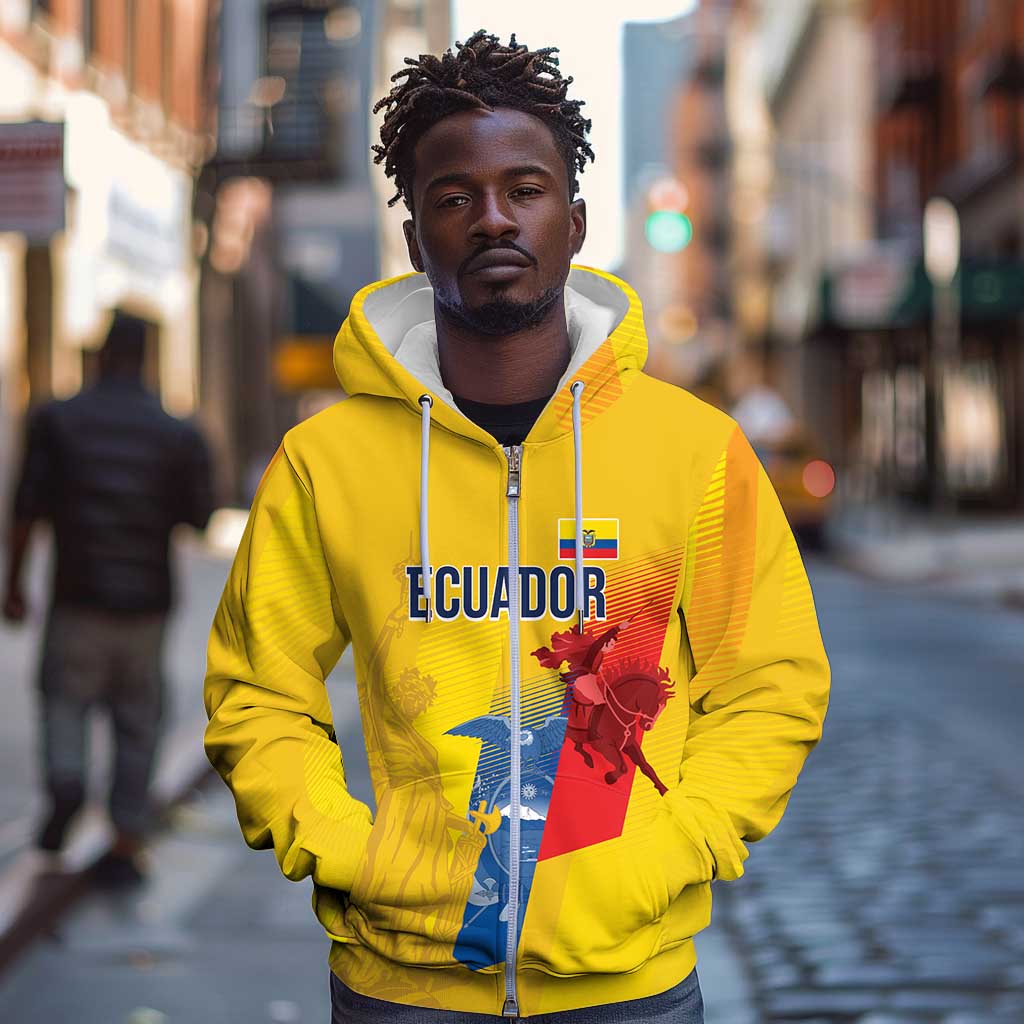 Ecuador Football Custom WC2026 Zip Hoodie Historical Symbols - African Pride