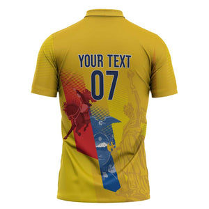 Ecuador Football Custom WC2026 Zipper Polo Shirt Historical Symbols - African Pride