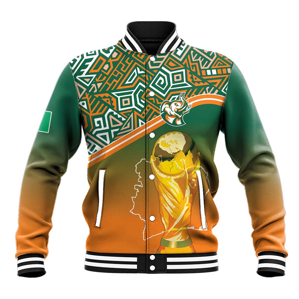 Ivory Coast Football Tribal Patterns Baseball Jacket WC2026 - African Pride