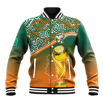 Ivory Coast Football Tribal Patterns Baseball Jacket WC2026 - African Pride