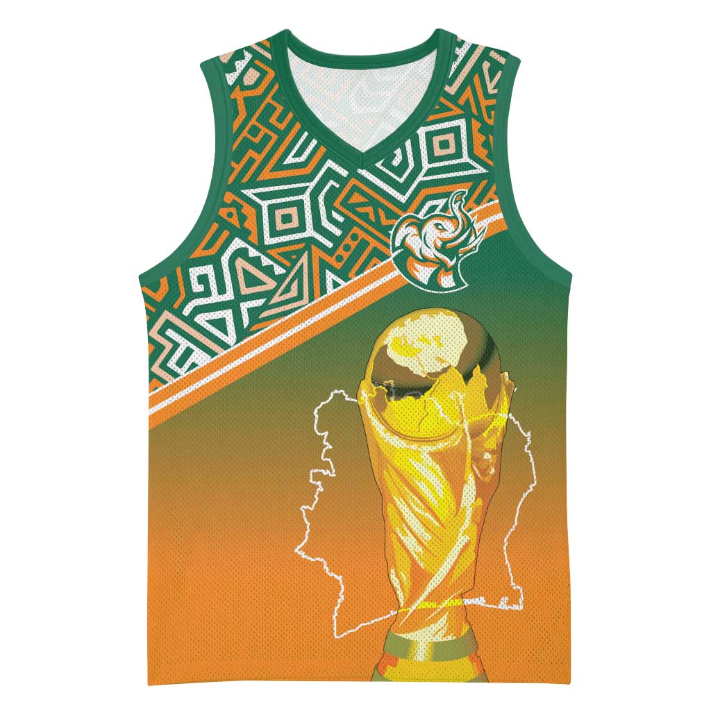 Ivory Coast Football Tribal Patterns Basketball Jersey WC2026 - African Pride