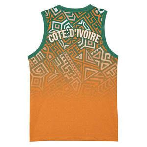 Ivory Coast Football Tribal Patterns Basketball Jersey WC2026 - African Pride